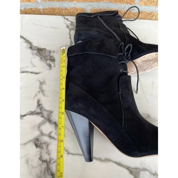 Veronica Beard "Hawthorne" Black Suede Booties 38 - Picture 10 of 12